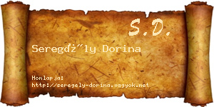 Seregély Dorina névjegykártya